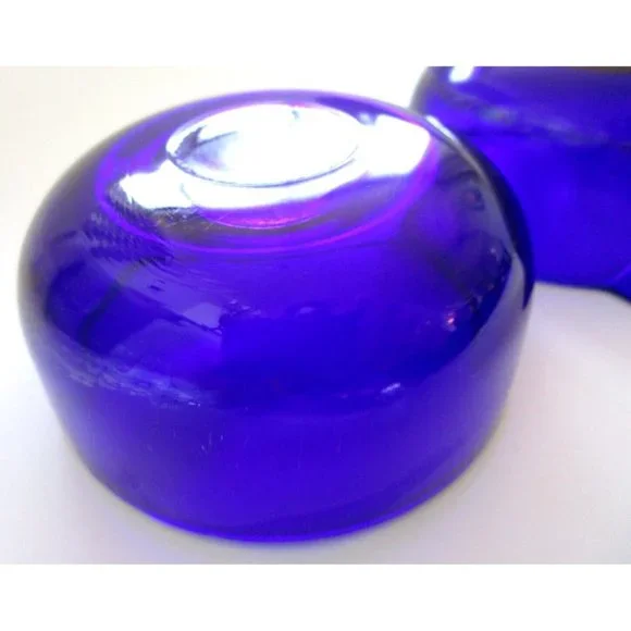 Cobalt Blue Glass and Silver Quality Plate Sugar and Creamer Set - England VTG - Picture 10 of 16